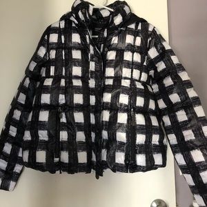 oversized plaid puffer